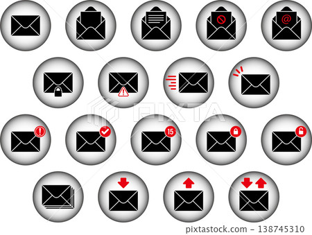Collection of mail illustrations Collection of mail illustrations 138745310