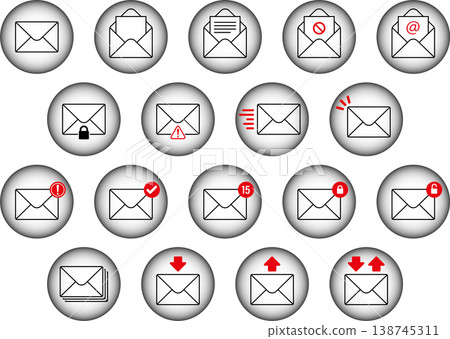 Collection of mail illustrations Collection of mail illustrations 138745311