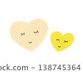 Yellow Heart parent-child matching illustration (Father's Day, Mother's Day, White Day) 138745364