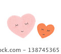 Pink heart parent-child matching illustration (Mother's Day, Valentine's Day) 138745365