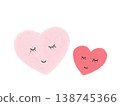 Illustration of a mother and child with pink hearts [Mother's Day/Valentine's Day] 138745366