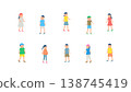 Illustration set of children spending summer 138745419