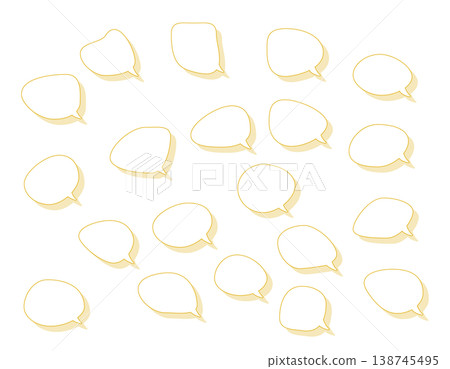 A set of soft, shadowed speech bubble materials - yellow - 2 138745495