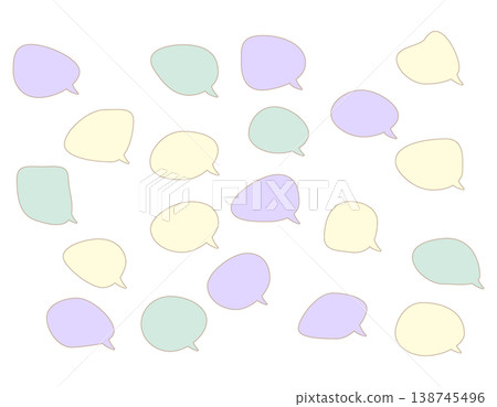 A set of soft, pastel-colored speech bubble materials. A set of soft, pastel-colored speech bubble materials. 138745496