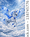 一匹藍色的、閃閃發光的飛馬 138745776