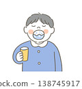 Illustration of a boy gargle 138745917