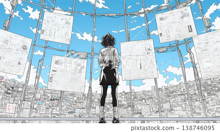 Digital Data and Japanese Businesswomen | Technology Image in the AI and IT Era (Binary Code) 138746095