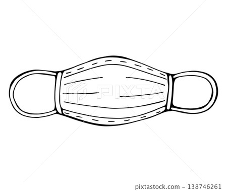 Medical Face Mask Doodle Illustration Healthcare Protection Concept Medical Face Mask Doodle Illustration Healthcare Protection Concept 138746261