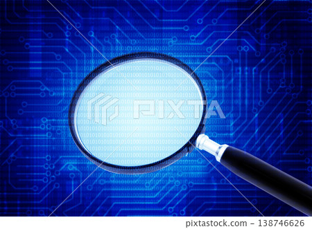 Magnifying Glass with Binary Code 138746626