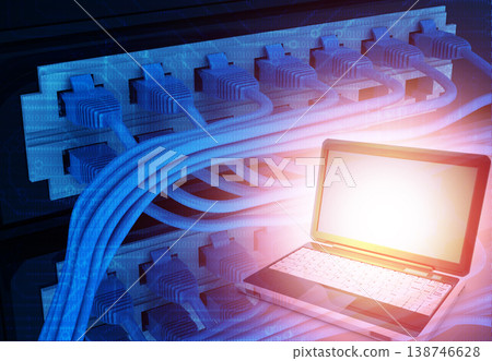 Network connections in server rooms 138746628