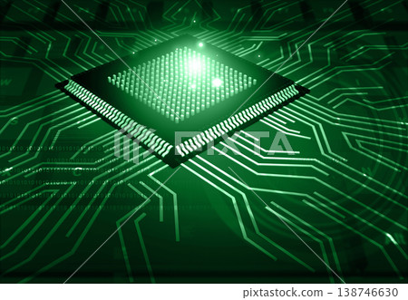 Modern computer processor with circuit board 138746630