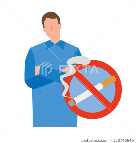禁止吸煙標誌和男子 138746649