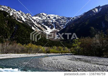 Kamikochi in May, Mount Hotaka (Photo taken in Kamikochi, on the right bank of the Azusa River, near Kappa Bridge) Kamikochi in May, Mount Hotaka (Photo taken in Kamikochi, on the right bank of the Azusa River, near Kappa Bridge) 138746759