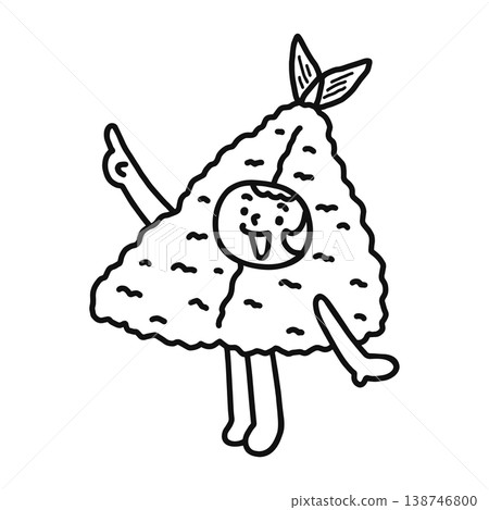 穿著炸竹莢魚服裝的人（線條描圖） 138746800