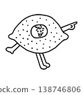 A person wearing a lemon costume (line drawing) 138746806
