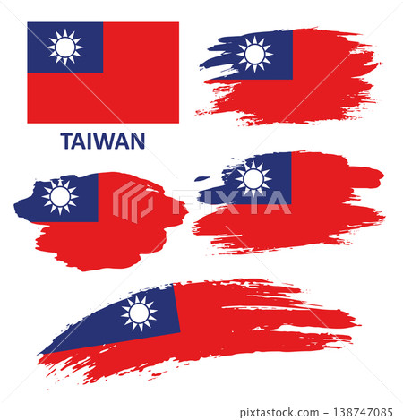Set of Taiwan flags on a white background Set of Taiwan flags on a white background 138747085