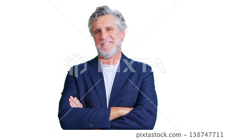 Senior business man smiling with arms crossed Senior business man smiling with arms crossed 138747711