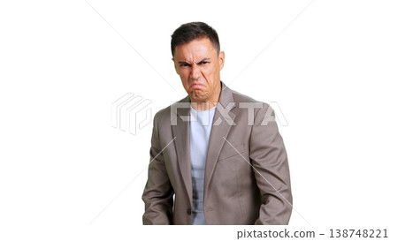 Business man expressing aversion with disgusted facial expression 138748221