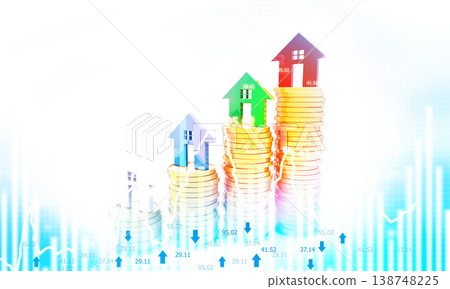 Prices graph of real estate. real estate growth concept Prices graph of real estate. real estate growth concept 138748225