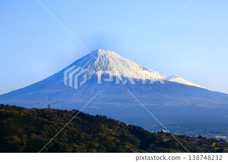 Mount Fuji as seen across the Fujikawa River... the sacred mountain. Mount Fuji as seen across the Fujikawa River... the sacred mountain. 138748232