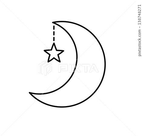 Crescent moon and star decoration_2 138748271
