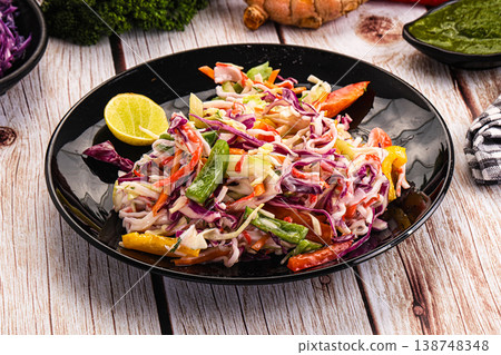 Fresh crab salad with cabbage Fresh crab salad with cabbage 138748348