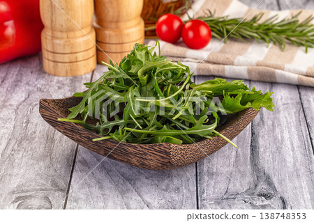 Fresh green ruccola salad leaves 138748353