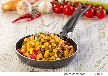 Mexican vegetable mix - corn, pepper and peas Mexican vegetable mix - corn, pepper and peas 138748355