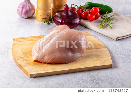 Raw chicken breast without skin 138748427