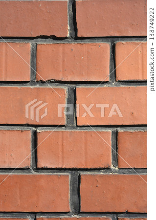 Red Brick Wall Texture with Dark Mortar Red Brick Wall Texture with Dark Mortar 138749222