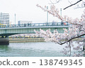 櫻花、橋樑和河流 138749345
