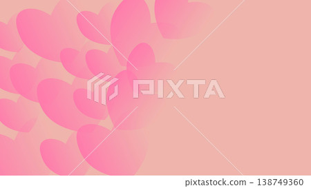 Overlapping pink hearts against a cute, translucent background. Overlapping pink hearts against a cute, translucent background. 138749360