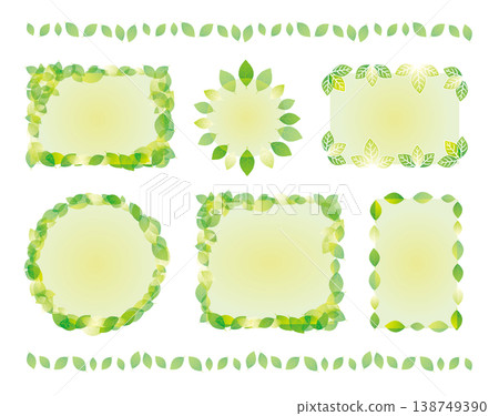 Fresh green leaf frame set Fresh green leaf frame set 138749390