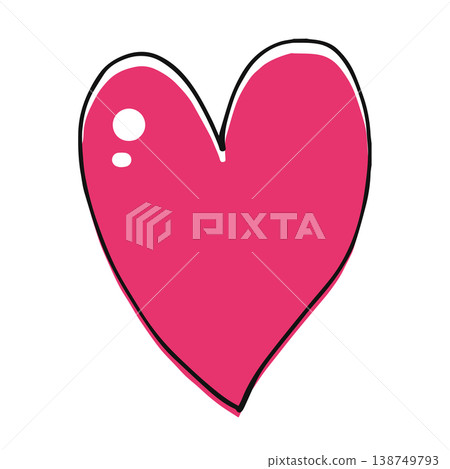 簡約的手繪粉紅色愛心圖案，線條粗獷，非常適合情人節或婚禮裝飾。 138749793