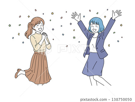 Vector illustration set of happy female business people Vector illustration set of happy female business people 138750050