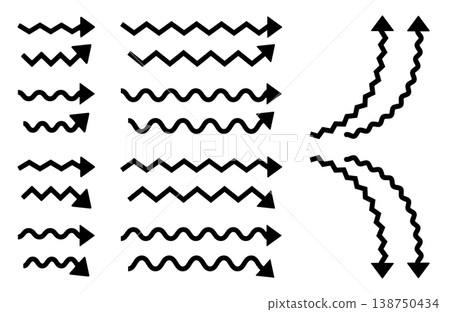 Wavy and zigzag arrow set Wavy and zigzag arrow set 138750434