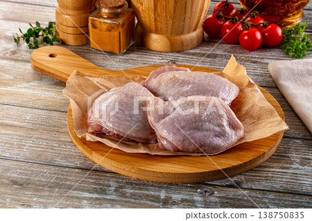 Raw chicken thighs for cooking Raw chicken thighs for cooking 138750835