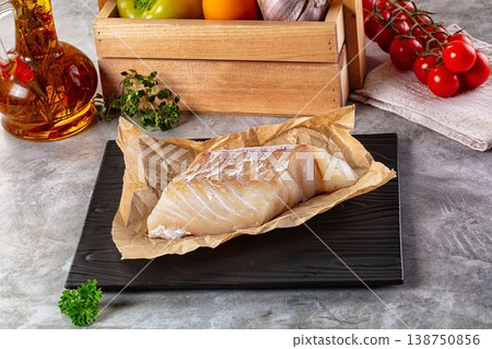 Raw cod fish fillet for cooking Raw cod fish fillet for cooking 138750856