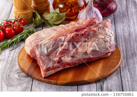 Raw spare pork ribs meat Raw spare pork ribs meat 138750861