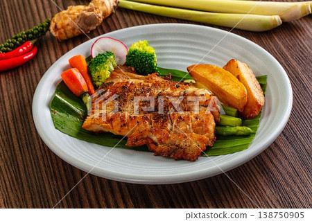 Gourmet asian Grilled crocodile steak 138750905