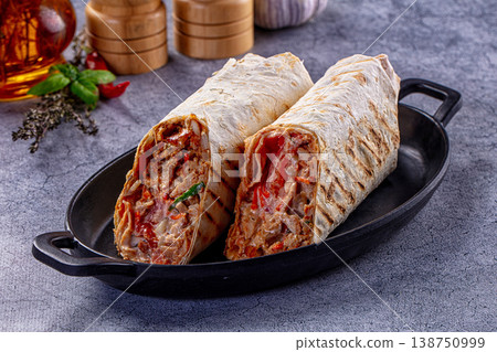 Grilled Turkish Shawarma with meat 138750999