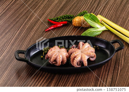 Gourmet Boiled octopus in the bowl 138751075