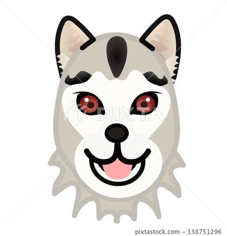 Siberian Husky face illustration 138751296