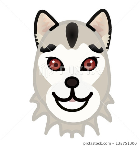 西伯利亞哈士奇臉部插圖 138751300