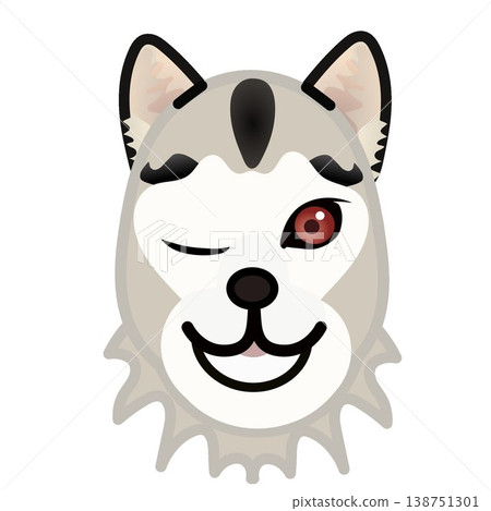 Siberian Husky face illustration 138751301
