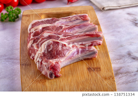 Raw fresh lamb meat on the bone Raw fresh lamb meat on the bone 138751334