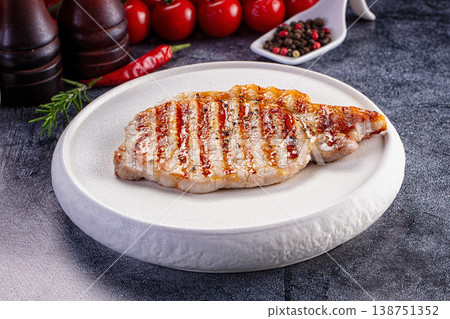 Tasty grilled fat pork steak 138751352