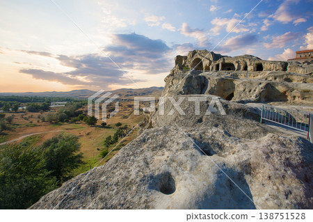 Uplistsikhe cave town. Famous attraction landmark destination in Georgia 138751528