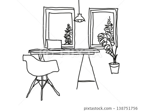 Illustration of a stylish room interior Illustration of a stylish room interior 138751756