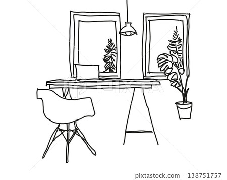 Illustration of a stylish room interior 138751757